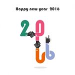 Happy New Year 2016.colorful Greeting Card Design Stock Photo