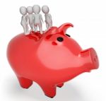 Piggybank Save Represents Render Saved And Currency 3d Rendering Stock Photo