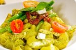 Pasta Pesto And Vegetables Stock Photo