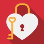 Hearts Lock Shows Valentines Day And Romance Stock Photo