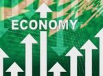 Economy Graph Indicates Micro Economics And Charts Stock Photo