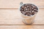 Roasted Coffee Beans In Bucket Stock Photo