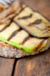 Grilled Vegetables On Bread Stock Photo