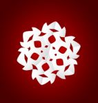 Merry Christmas Postcard With Origami Snowflake Stock Photo