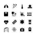 Health Care Icon Set On White Background Stock Photo