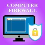 Computer Firewall Shows Web Site And Digital Security Stock Photo