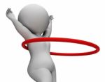 Hula Hoop Represents Getting Fit And Exercised 3d Rendering Stock Photo