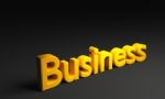 3d Business Text On Black Background Stock Photo