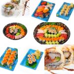 Japanese Sushi Collage Stock Photo