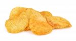 Potato Chips Isolated On White Background Stock Photo