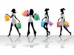 Shopping Women Shows Retail Sales And Adult Stock Photo