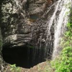 Natural Bridge Waterfall Stock Photo