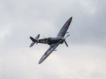 Spitfire Mh434 Flying Over Biggin Hill Airfield Stock Photo