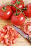 Chopped Tomatoes Stock Photo