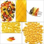 Various Type Of Italian Pasta Collage Stock Photo