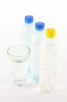 Drinking Water In Bottle And Glass Stock Photo