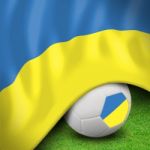 Soccer Ball And Flag Euro Ukraine Stock Photo