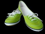 Light Green Fabric Shoes Stock Photo