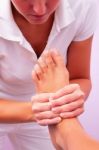 Physiotherapy Foot Reflexology Stock Photo