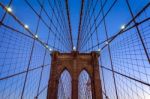 Brooklyn Bridge At Sunset Stock Photo