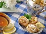 Rosettes From Apples And Dough Stock Photo