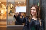 Beauty Teenager Taking A Selfie Stock Photo