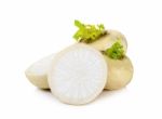 Mini White Turnips On White Background Stock Photo