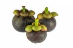 Mangosteen On White Background Stock Photo