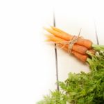 Baby Carrots Bunch Tied With Rope Stock Photo