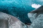 Crystal Ice Cave Near Jokulsarlon Stock Photo