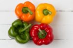 Fresh And Colorful Bell Peppers Stock Photo