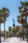 La Victoria Or Victory Statue In Puerto Banus Stock Photo