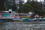 Colorful Buildings On The Shore Of A Lake Stock Photo