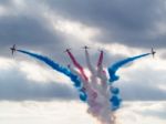 Red Arrows Display Team 50th Anniversary At Biggin Hill Airport Stock Photo