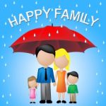 Happy Family Indicates Parenting Joy And Fun Stock Photo