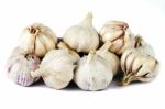 Garlic On White Stock Photo