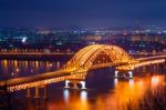 Banghwa Bridge At Night,korea Stock Photo