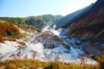 Noboribetsu, Hokkaido, Japan At Jigokudani Hell Valley Stock Photo