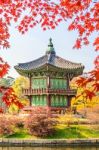 Gyeongbokgung Palace In Autumn,south Korea Stock Photo