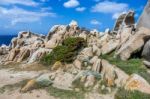 Unusual Rock Formation Near The Sea At Capo Testa Sardinia Stock Photo