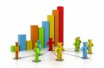 Business Network With Graph Stock Photo