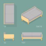 Set Of Modern Sofa Isometric Drawing Stock Photo