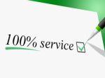 Hundred Percent Service Represents Help Desk And Advice Stock Photo