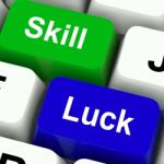 Skill And Luck Keys Mean Strategy Or Chance Stock Photo