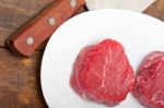 Raw Beef Filet Mignon Stock Photo