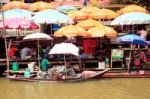 Chachoengsao Thailand -may8  Boat Noodle Seller Selling Her Food Stock Photo