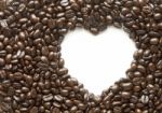 Coffee Beans With Heart Shape Stock Photo