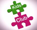 Kids Club Puzzle Shows Play And Fun For Children Stock Photo