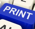 Print Key Shows Printer Printing Or Printout Stock Photo