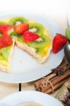 Kiwi And Strawberry Pie Tart Stock Photo